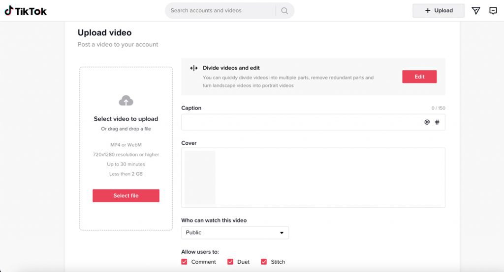 Uploading and editing videos on TikTok - Zeevou
