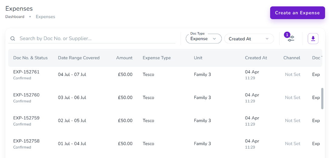 Expense Tracking