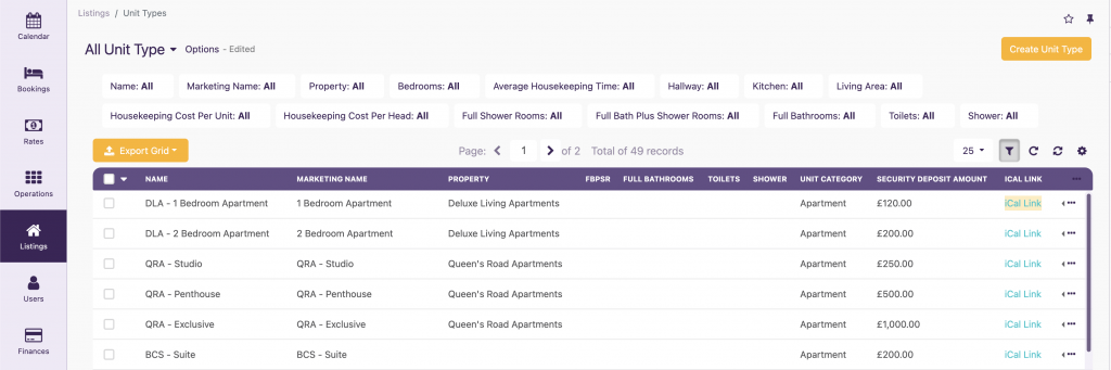 How can I get the iCal link of my property- Zeevou