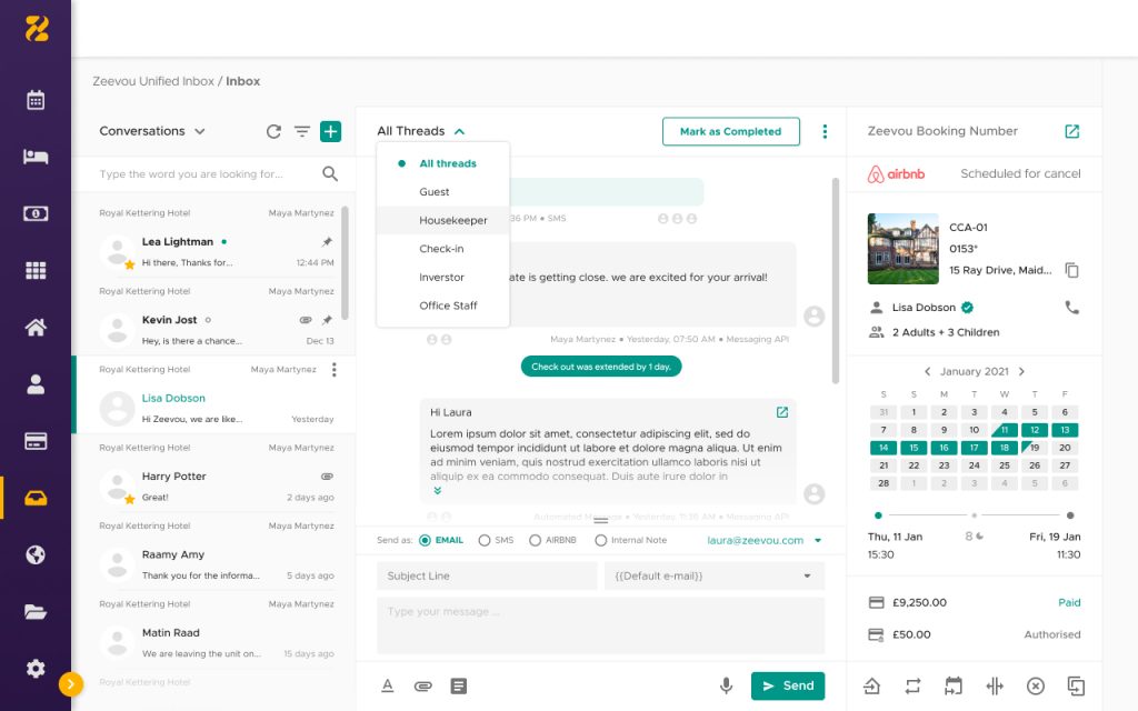 Zeevou Unified inbox compose-Zeevou