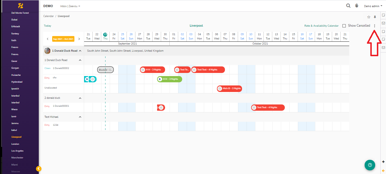 Drag and Drop in Occupancy Calendar- Zeevou