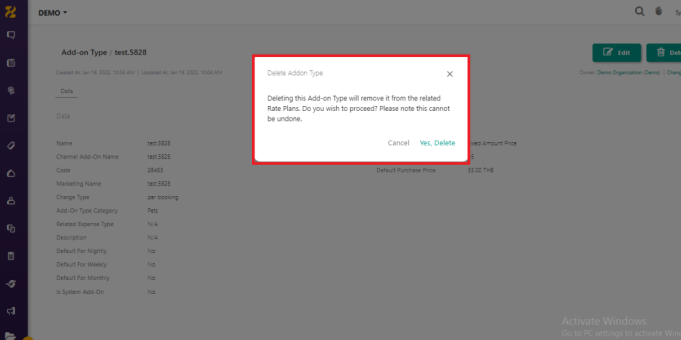How can I delete or archive Add-on types- Zeevou