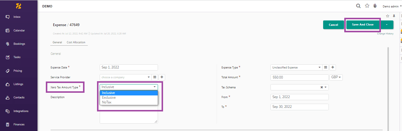 Click on the three dots on the right side of the expense and click on Edit 