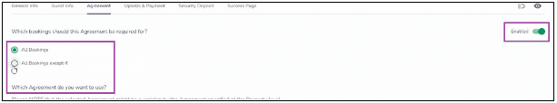 Agreement in Confirmation Page Setting