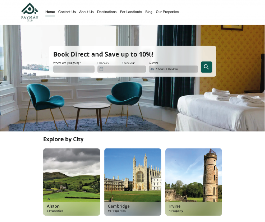 Direct Booking Website - Zeevou