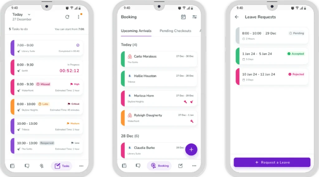 mobile app 3 screens