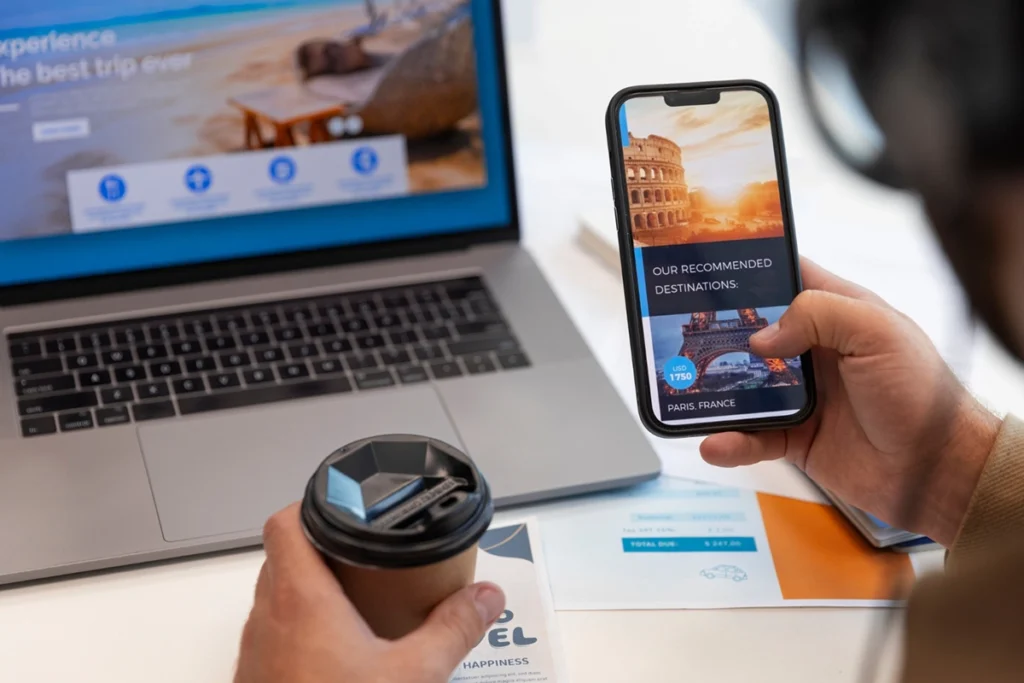 Travel agency staff highlighting the need for a mobile-first, fast direct booking website - Zeevou
