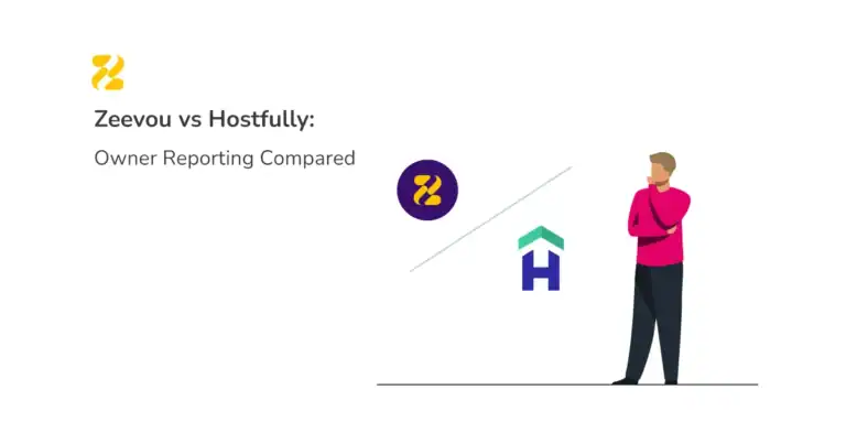 Zeevou and Hostfully owner statements compared, showing owner reporting, trust accounting and owner portal capabilities side by side - Zeevou